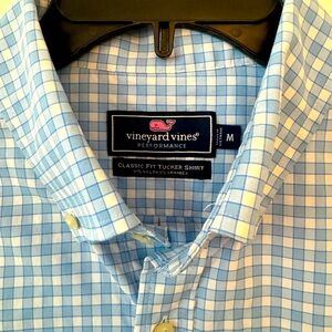 Vineyard Vines Performance Classic Fit Tucker button down Men’s M Blue Gingham